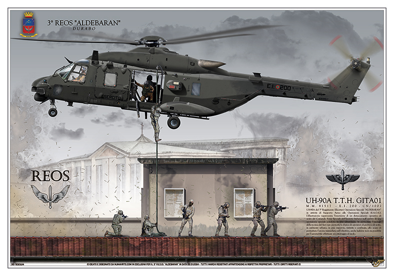 Squadron print UH-90A 3° REOS Aldebaran – inserzione fast rope forze speciali