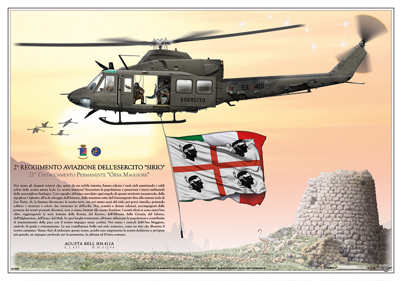 Squadron print AB412A EI-451 – 21° Distaccamento Orsa Maggiore, Sardegna
