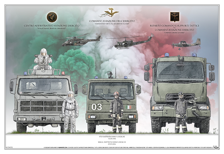 Squadron print mezzi antincendio RCST COMAVES – omaggio componente sicurezza volo AVES